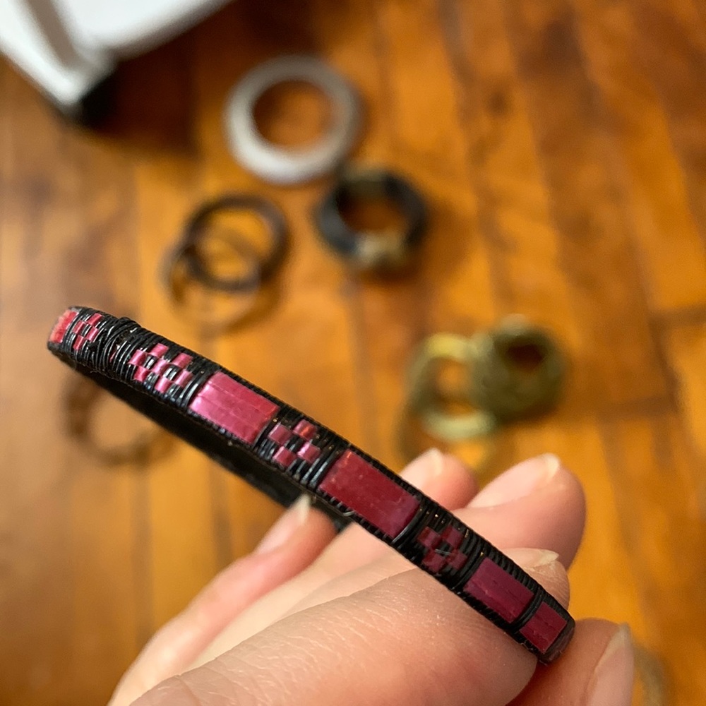 Small Woven Magenta Bracelet